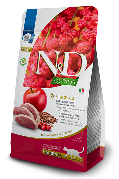 Farmina - Cat - N&D Quinoa Hairball Control Adult Grain Free Duck Recipe