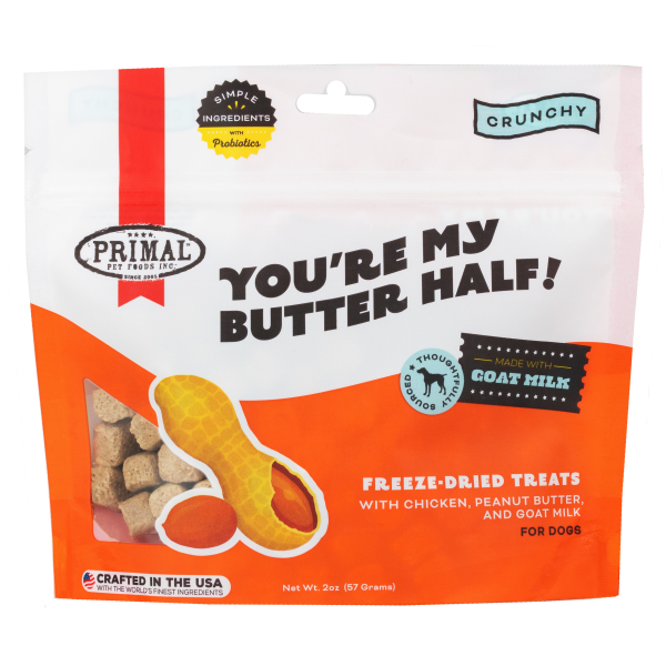 Primal - Dog - You're My Butter Half Freeze Dried Treats Chicken, Peanut Butter & Goat Milk