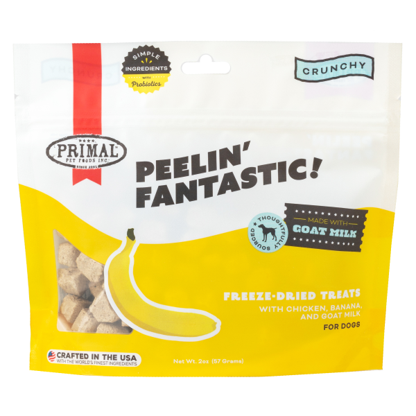 Primal - Dog - Peelin' Fantastic Freeze Dried Treats Chicken, Banana & Goat Milk