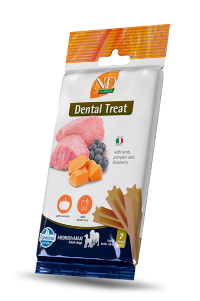 Farmina - Dog - N&D Pumpkin Grain Free Dental Treat Adult Large Breed Lamb & Blueberry 