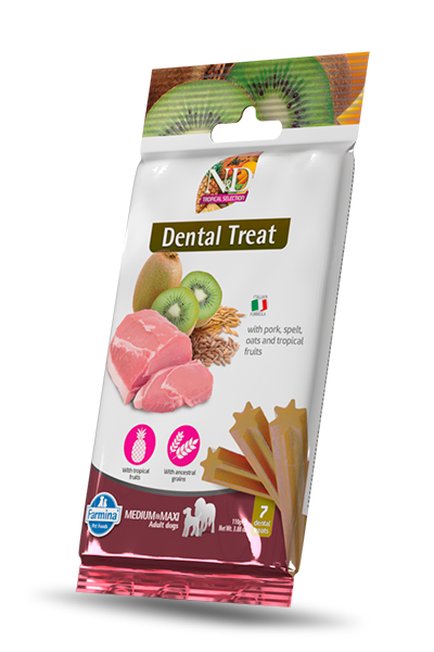 Farmina - Dog - N&D Tropical Low Grain Dental Treat Adult Large Breed Pork, Spelt, Oats & Tropical Fruit