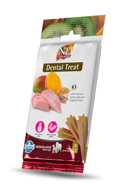 Farmina - Dog - N&D Tropical Low Grain Dental Treat Adult Large Breed Chicken, Spelt, Oats & Tropical Fruit 