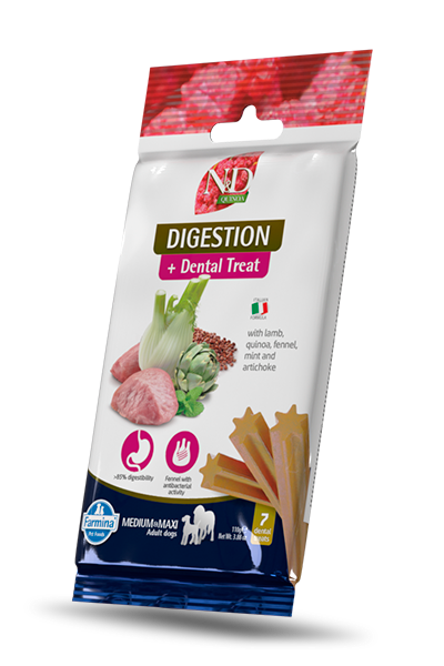 Farmina - Dog - N&D Quinoa Digestion Dental Treat Adult Large Breed Lamb, Fennel, Mint & Artichoke 