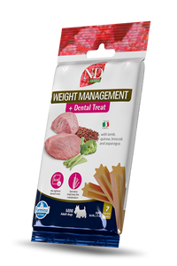 Farmina - Dog - N&D Quinoa Weight Management Dental Treat Adult Small Breed Lamb, Broccoli & Asparagus