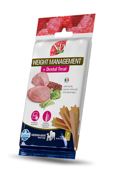 Farmina - Dog - N&D Quinoa Weight Management Dental Treat Adult Large Breed Lamb, Broccoli & Asparagus