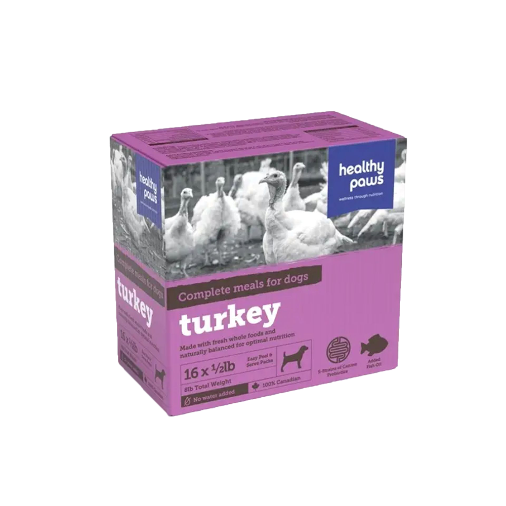 Healthy Paws - Dog - Frozen Raw Complete Dinner Turkey