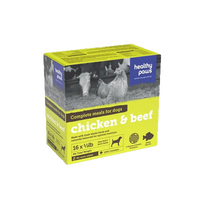 Healthy Paws - Dog - Frozen Raw Complete Dinner Variety Pack - Beef(8) & Chicken (8)