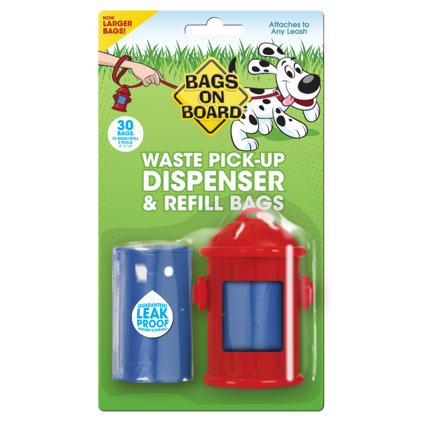 Bags on Board - Dog - Hydrant Dispenser Red w/ 30 Bags