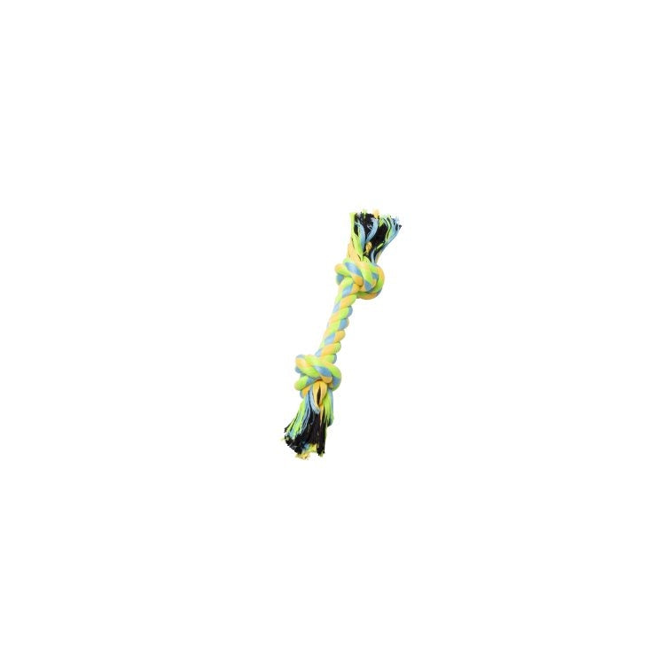 BüD'z - Dog - Rope Toy with 2 Knots Green & Yellow