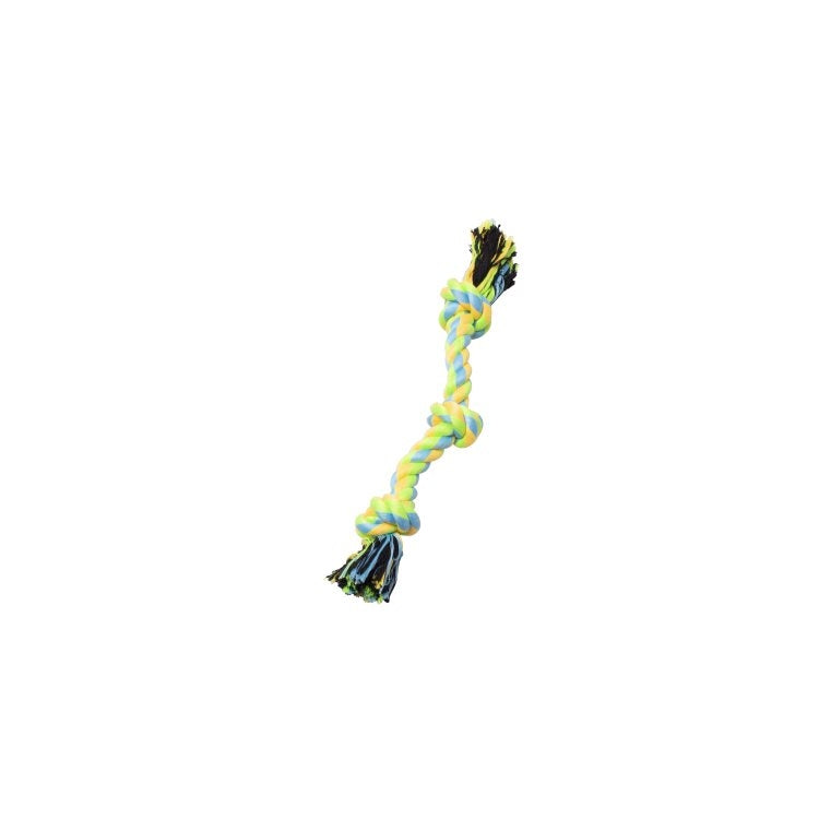 BüD'z - Dog - Rope Toy with 3 Knots Green & Yellow