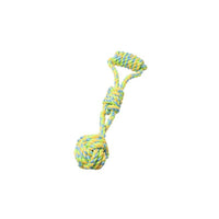 BüD'z - Dog - Rope Toy Monkey Fist with Handle Green & Yellow
