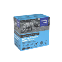Healthy Paws - Dog - Frozen Raw Complete Dinner Variety Pack - Turkey(4), Salmon(4), Lamb(4), Bison (4)