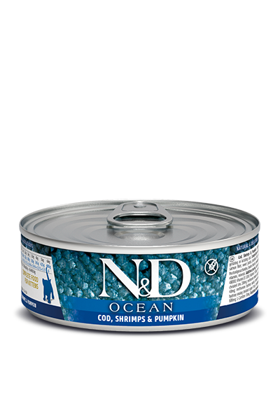 Farmina - Cat - N&D Ocean Kitten Grain Free Cod, Shrimp & Pumpkin Recipe
