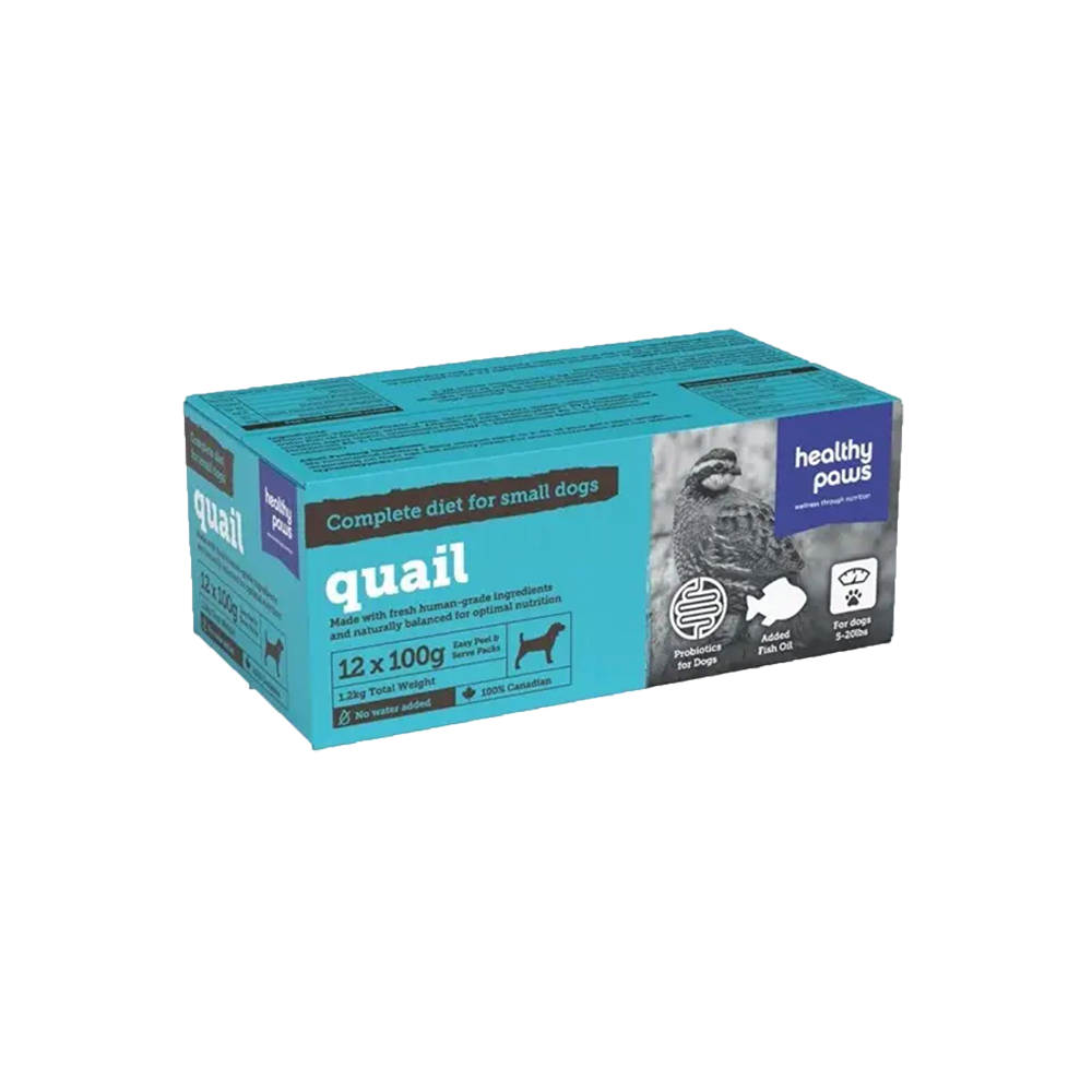 Healthy Paws - Dog - Frozen Raw Small Canine Complete Dinner Quail
