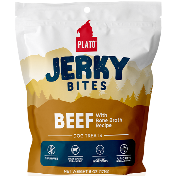 Plato - Dog - Jerky Bites Beef with Bone Broth