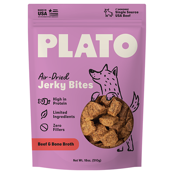 Plato - Dog - Jerky Bites Beef with Bone Broth