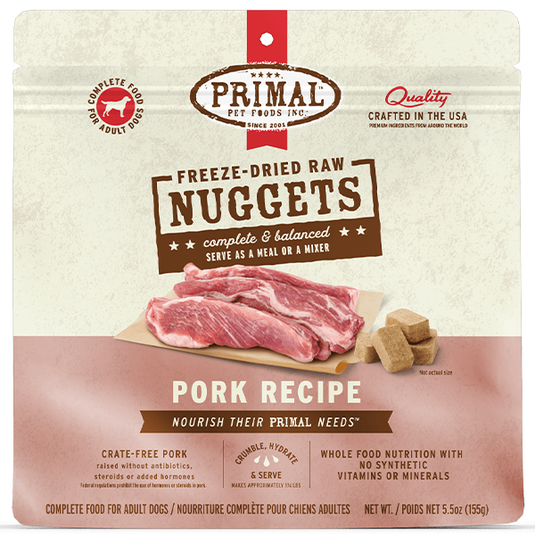 Primal - Dog - Freeze Dried Raw Nuggets Pork Recipe