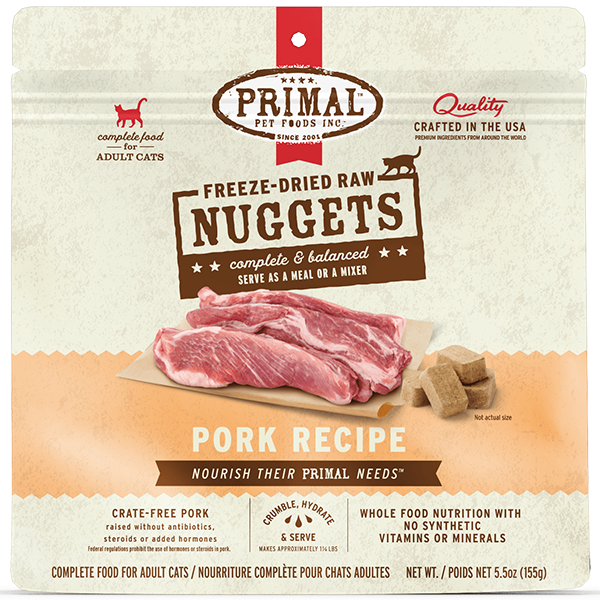 Primal - Cat - Freeze Dried Raw Nuggets Pork Recipe