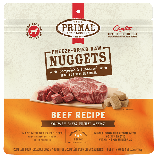 Primal - Dog - Freeze Dried Raw Nuggets Beef Recipe