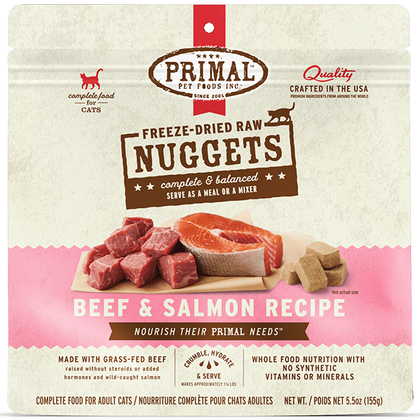 Primal - Cat - Freeze Dried Raw Nuggets Beef & Salmon Recipe