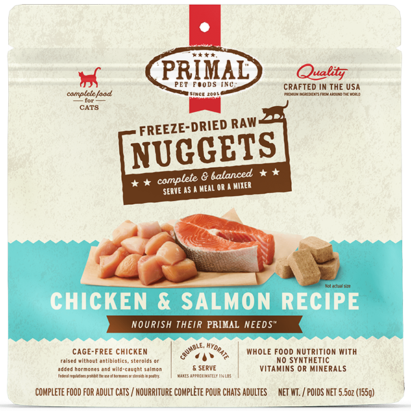 Primal - Cat - Freeze Dried Raw Nuggets Chicken & Salmon Recipe