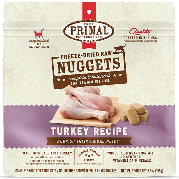 Primal - Cat - Freeze Dried Raw Nuggets Turkey Recipe