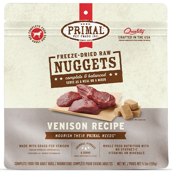 Primal - Dog - Freeze Dried Raw Nuggets Venison Recipe