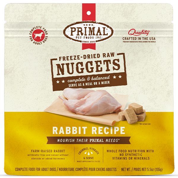 Primal - Dog - Freeze Dried Raw Nuggets Rabbit Recipe