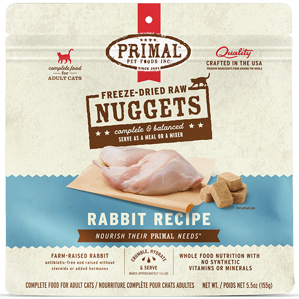 Primal - Cat - Freeze Dried Raw Nuggets Rabbit Recipe
