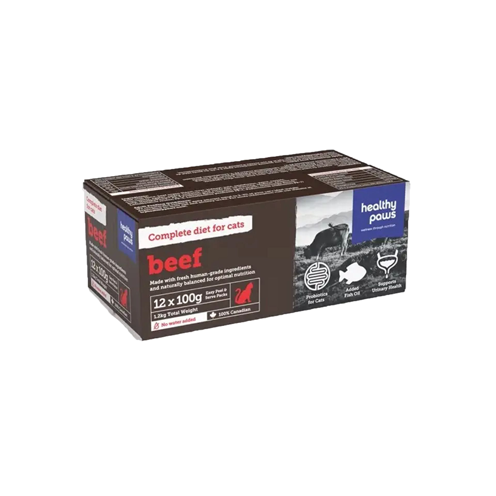 Healthy Paws - Cat - Frozen Raw Complete Dinner Beef