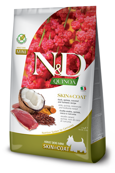 Farmina - Dog - N&D Quinoa Skin & Coat Adult Small Breed Grain Free Duck, Coconut & Tumeric Recipe