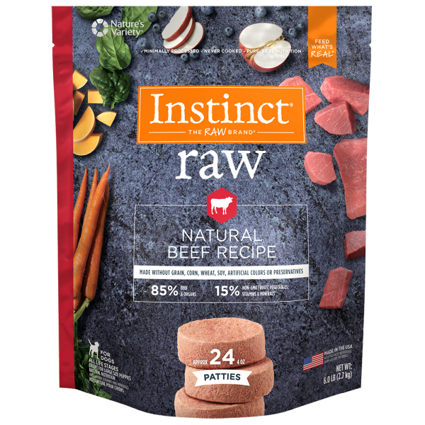 Instinct - Dog - Raw Natural Beef Patties 85/15