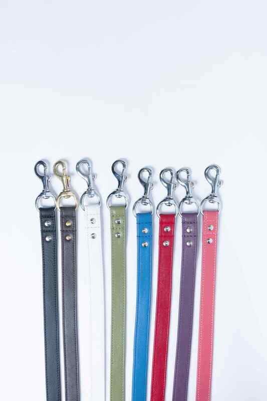 Angel - Dog - Alpine Leather Padded Handle Leash Olive Green