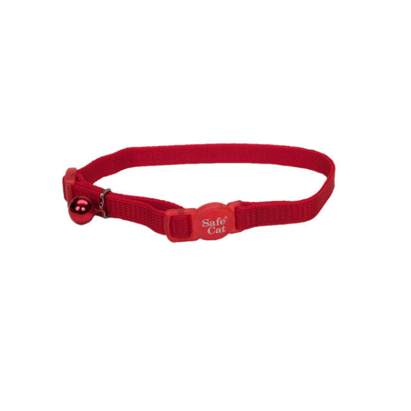 SafeCat - Cat - Adjustable Nylon Breakaway Collar Red