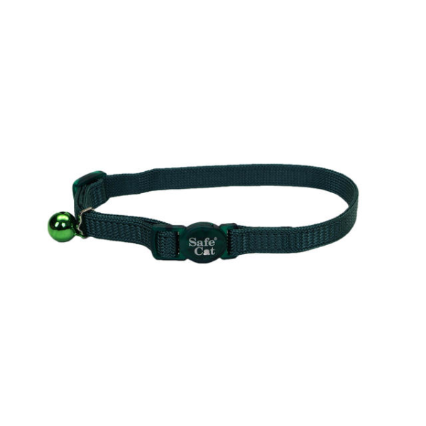 SafeCat - Cat - Adjustable Nylon Breakaway Collar Hunter Green