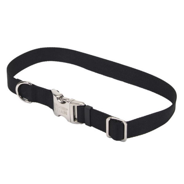 Titan - Dog - Buckle Adjustable Nylon Collar Black