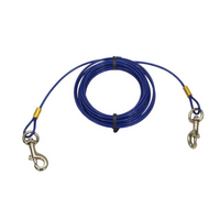 Titan - Dog - Med Cable Tie Out w/Brass Plated Snaps Blue