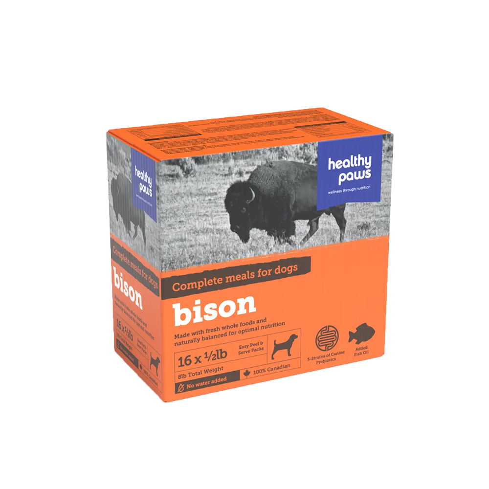 Healthy Paws - Dog - Frozen Raw Complete Dinner Bison