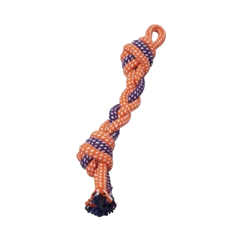 BüD'z - Dog - Rope Toy Braided with 2 Knots Orange & Purple