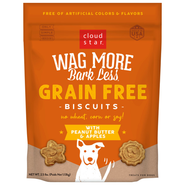 Wag More Bark Less - Dog - Grain Free Oven Baked Biscuits Peanut Butter & Apple