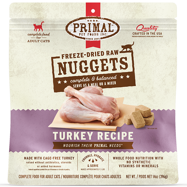 Primal - Cat - Freeze Dried Raw Nuggets Turkey Recipe