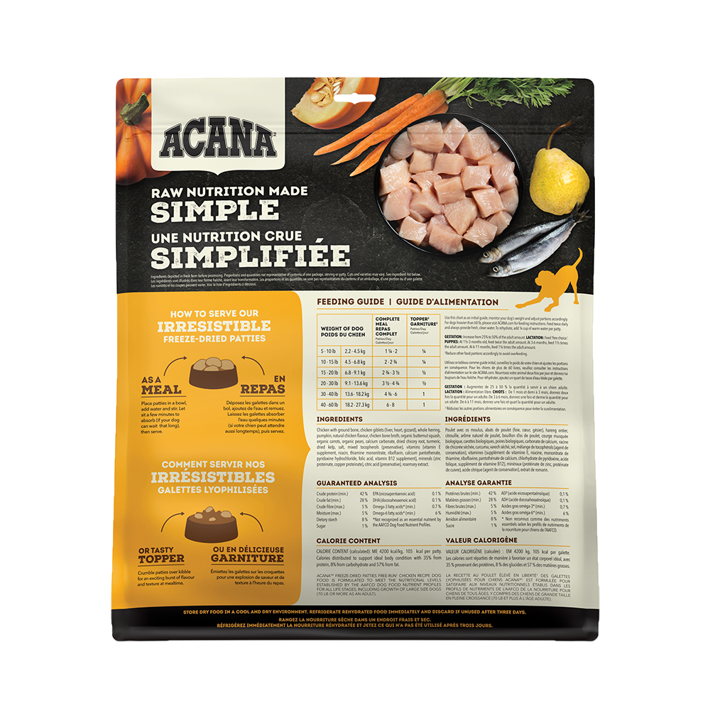 ACANA - Dog - Freeze Dried Patties Free Run Chicken Recipe