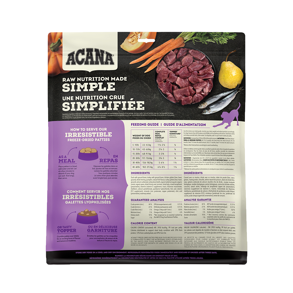 ACANA - Dog - Freeze Dried Patties Duck Recipe