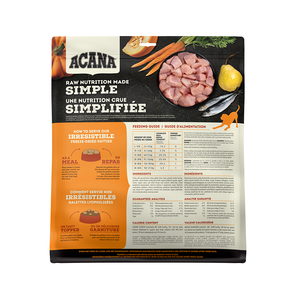 ACANA - Dog - Freeze Dried Patties Free Run Turkey Recipe