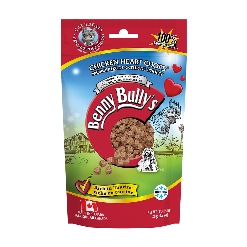 Benny Bully's - Cat - Freeze Dried Treats Chicken Heart Chops