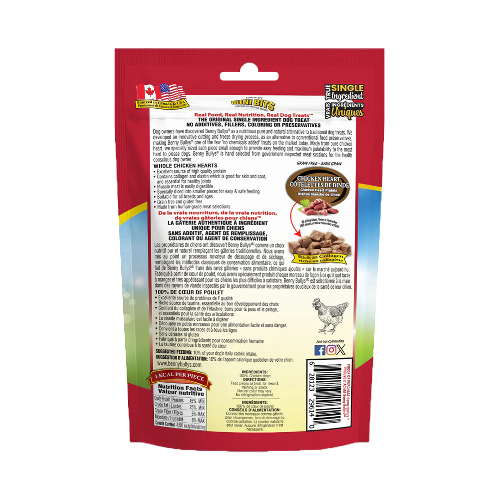 Benny Bully's - Dog - Freeze Dried Treats Chicken Heart Mini Bits