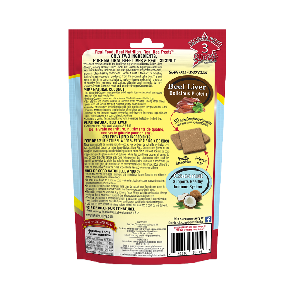 Benny Bully's - Dog - Freeze Dried Treats Beef Liver & Real Coconut