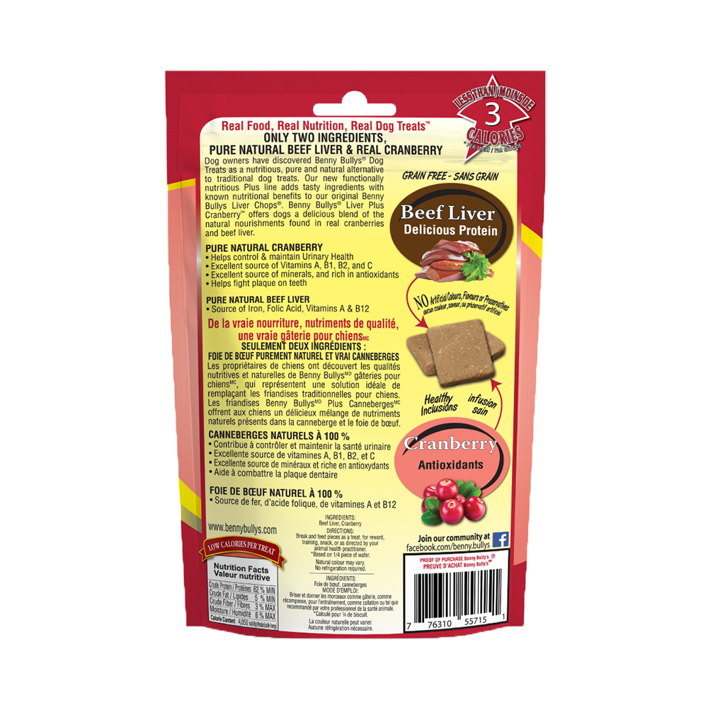 Benny Bully's - Dog - Freeze Dried Treats Beef Liver & Real Cranberry
