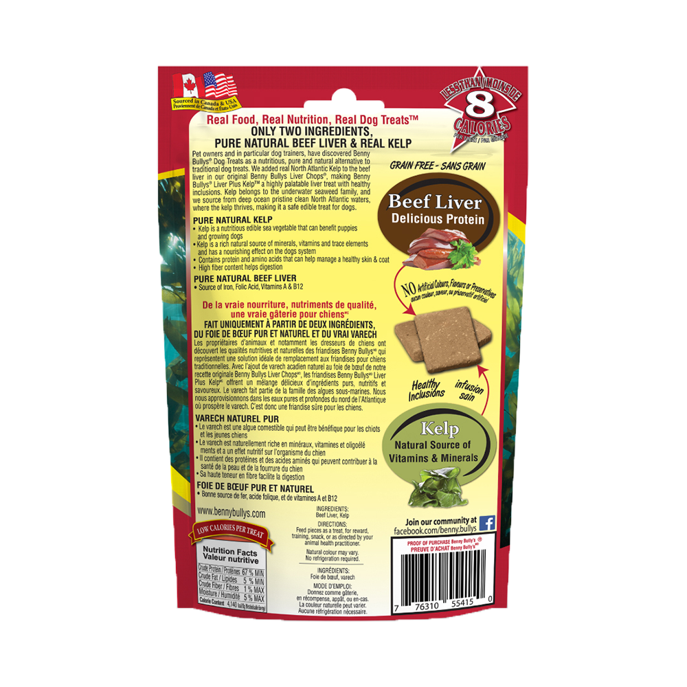 Benny Bully's - Dog - Freeze Dried Treats Beef Liver & Real Kelp