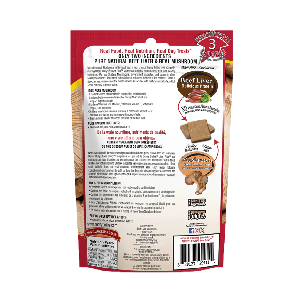 Benny Bully's - Dog - Freeze Dried Treats Beef Liver & Real Shiitake Mushroom
